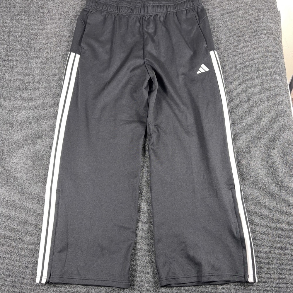 Adidas W HER PT Wide Leg Loose Fit Track Pants XL Black White Stripes NWT Mens